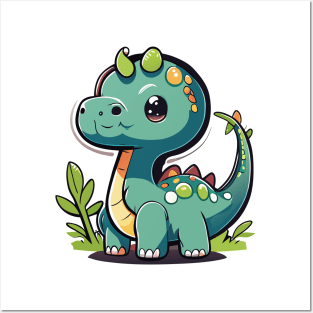 Adorable Brachiosaurus Delight: A Cute Dino for All Ages Posters and Art